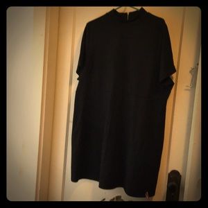 Textured mock turtle neck dress